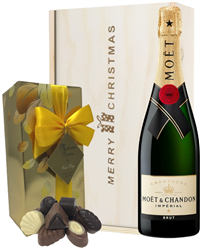 Moet Christmas Champagne and Chocolates Gift Box