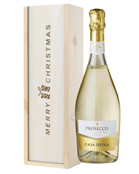 Prosecco Christmas Gift In Wooden Box