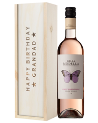 Rose Wine Birthday Gift For Grandad