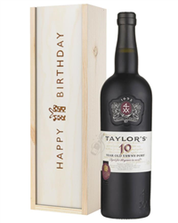 Taylors 10 Year Old Port Birthday Gift In Wooden Box